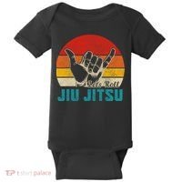 Let's Roll Jiu Jitsu MMA Retro Sunset Funny BJJ Fighter Baby Bodysuit thumb 0