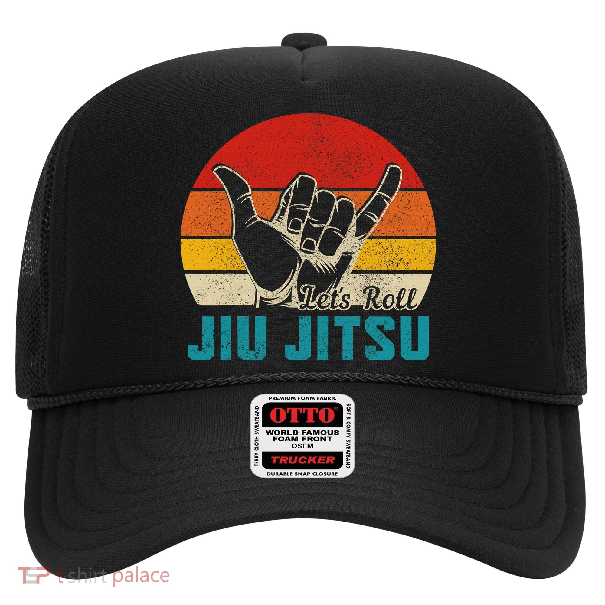 Let's Roll Jiu Jitsu MMA Retro Sunset Funny BJJ Fighter Hat