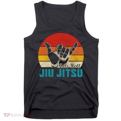 Let's Roll Jiu Jitsu MMA Retro Sunset Funny BJJ Fighter Tank Top