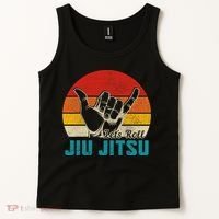 Let's Roll Jiu Jitsu MMA Retro Sunset Funny BJJ Fighter Tank Top thumb 2