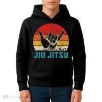 Let's Roll Jiu Jitsu MMA Retro Sunset Funny BJJ Fighter Kids Hoodie thumb 4