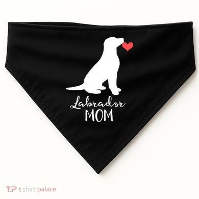 Labrador Retriever Mom Dog Silhouette Gift USA-Made Doggie Bandana