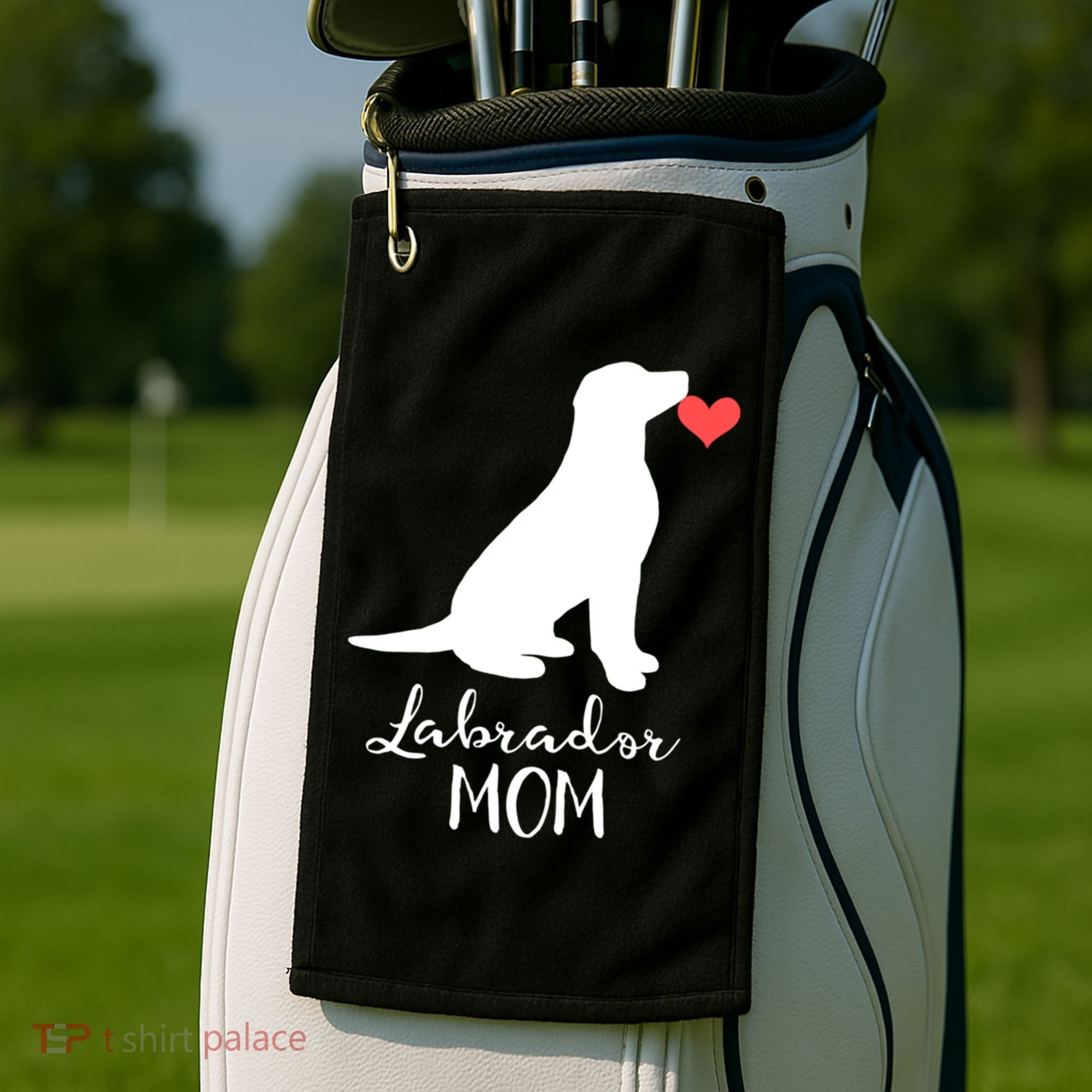 Labrador Retriever Mom Dog Silhouette Gift Golf Towel