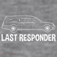 Last Responder Mortuary Science Student Mortician Gift Women's Racerback Cropped Tank thumb 2