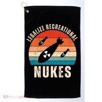 Legalize Recreational Nukes Funny Retro Golf Towel thumb 0