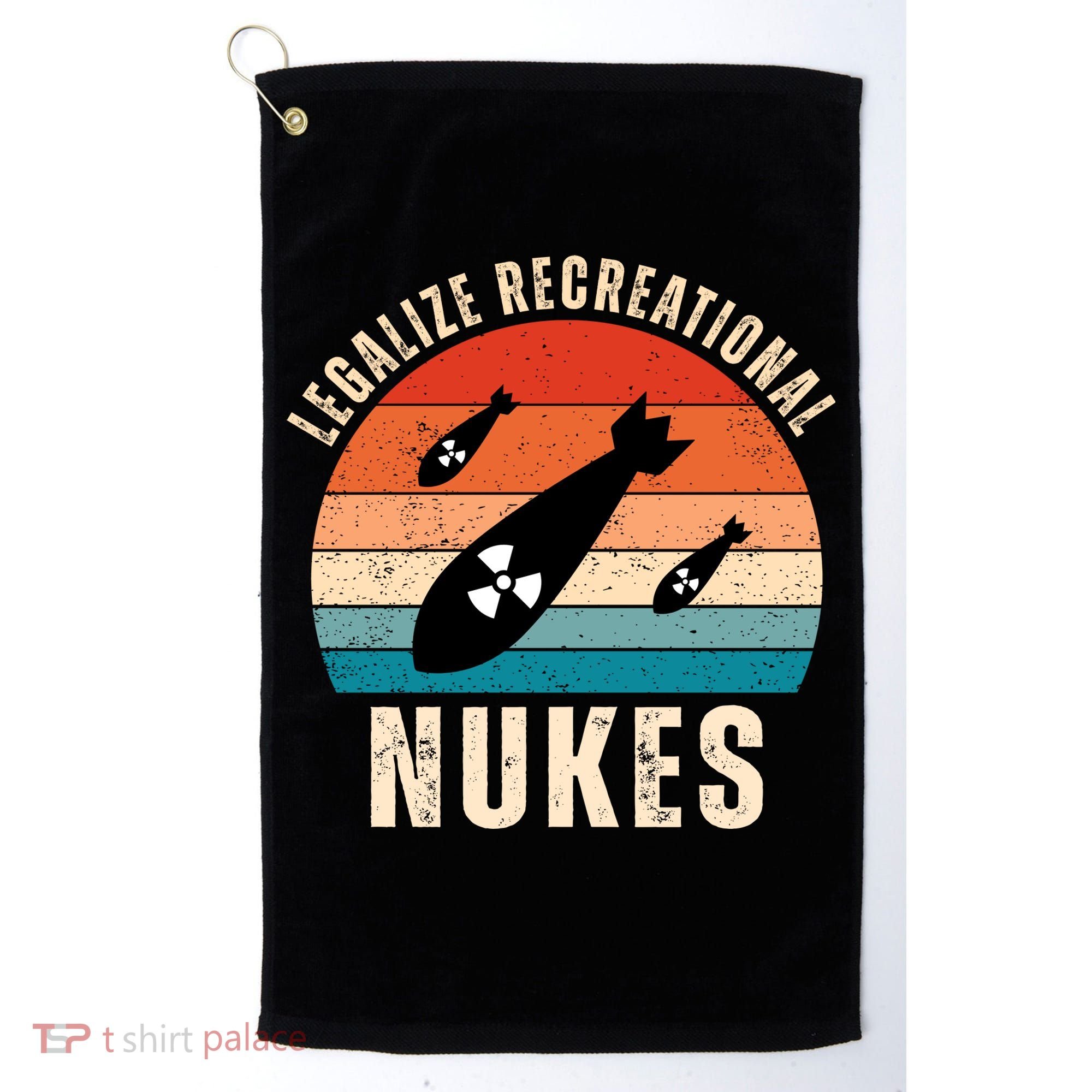 Legalize Recreational Nukes Funny Retro Golf Towel