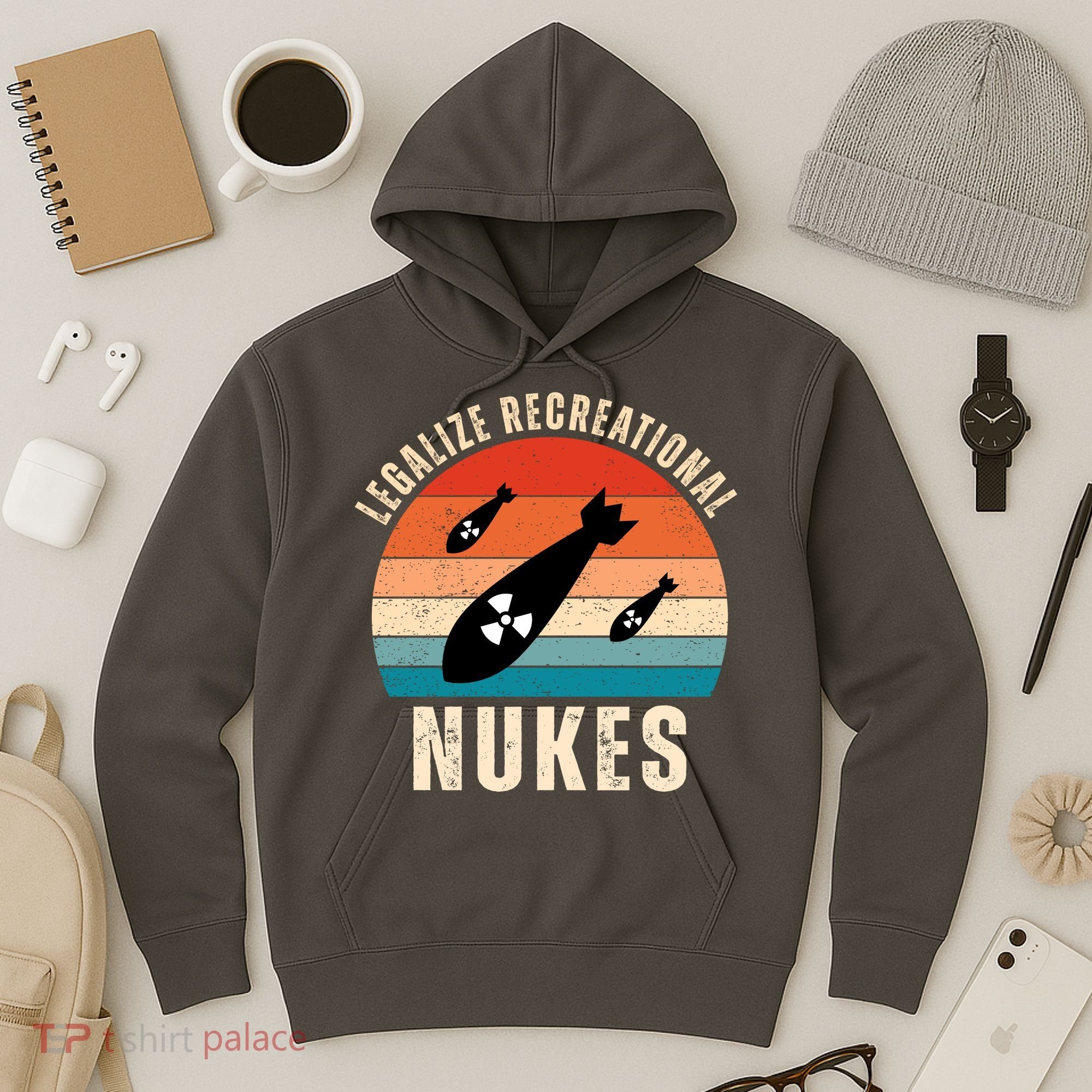 Legalize Recreational Nukes Funny Retro Hoodie