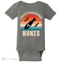 Legalize Recreational Nukes Funny Retro Baby Bodysuit thumb 0