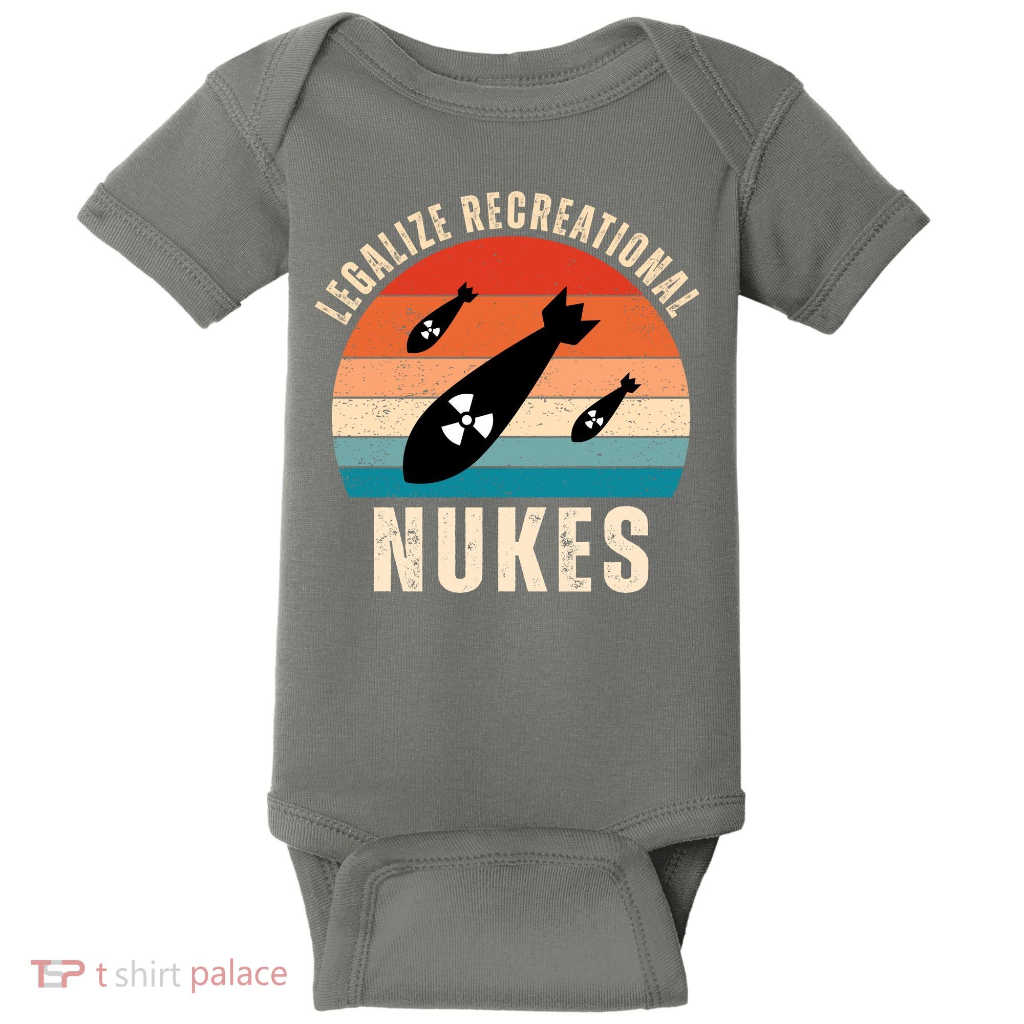 Legalize Recreational Nukes Funny Retro Baby Bodysuit