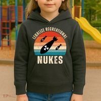 Legalize Recreational Nukes Funny Retro Kids Hoodie thumb 3