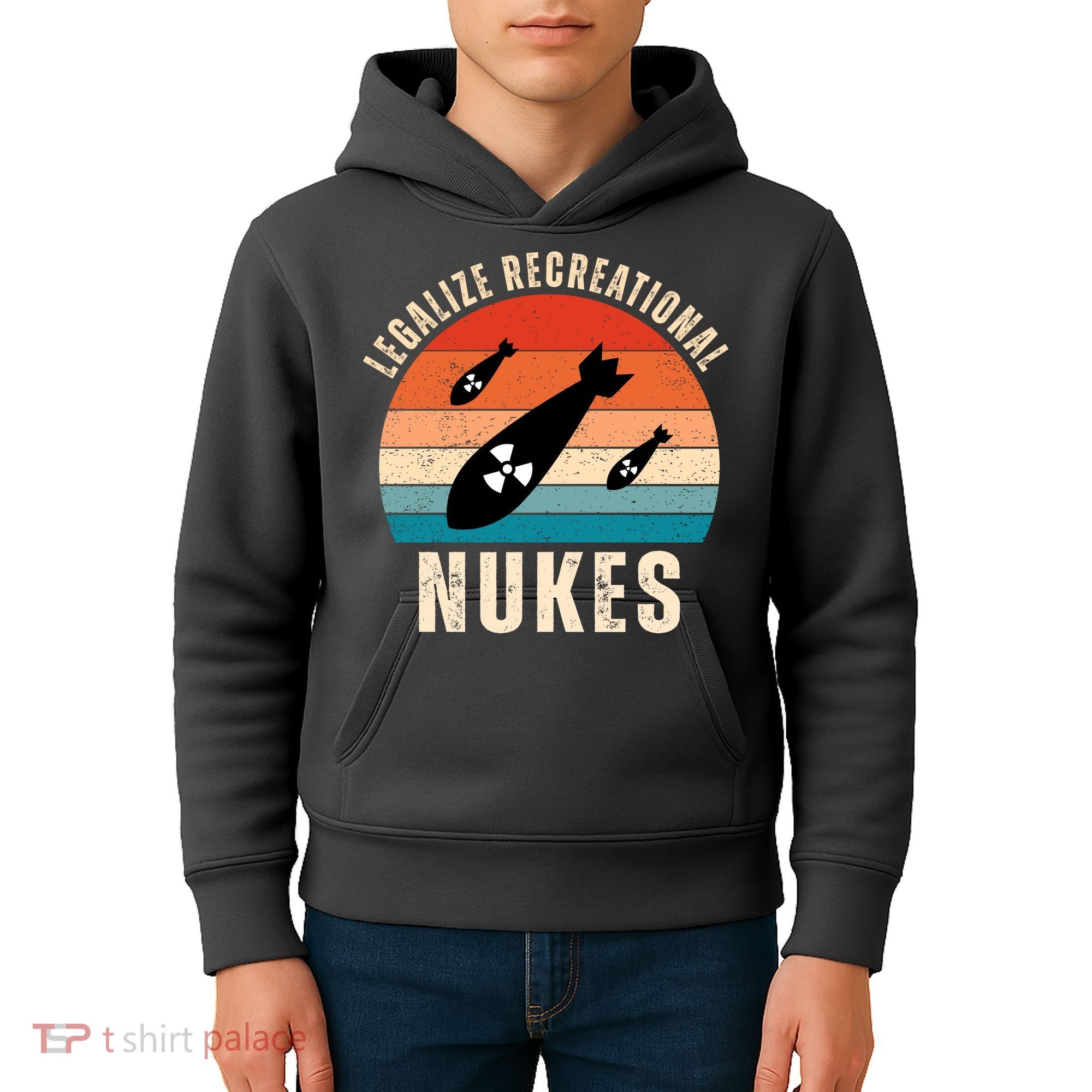 Legalize Recreational Nukes Funny Retro Kids Hoodie