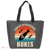 Legalize Recreational Nukes Funny Retro Tote Bag thumb 0