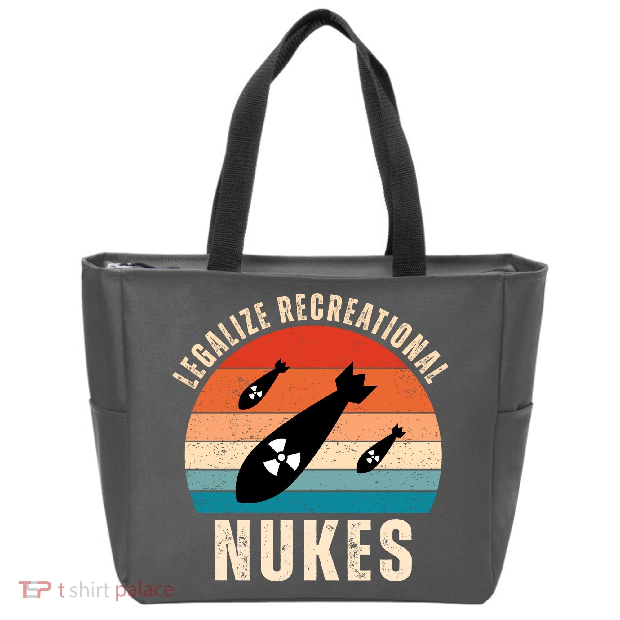 Legalize Recreational Nukes Funny Retro Tote Bag