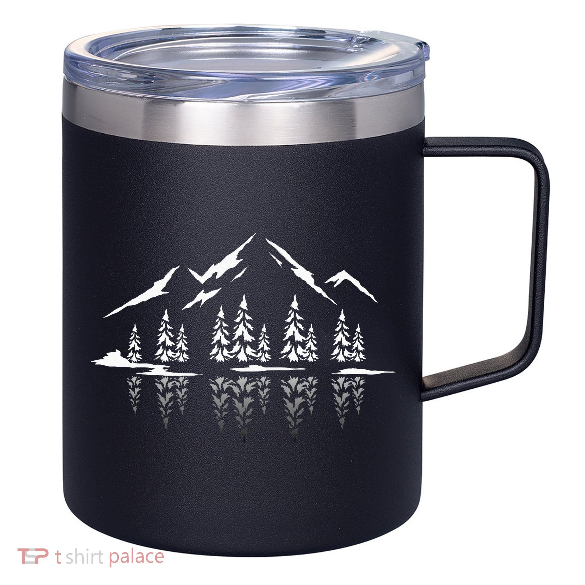 Landscape Reflection Nature Trees Forest Outdoor Mountain 12oz Stainless Steel Coffee Mug