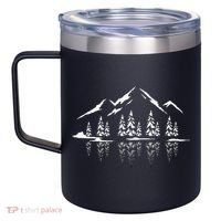 Landscape Reflection Nature Trees Forest Outdoor Mountain 12oz Stainless Steel Coffee Mug thumb 2