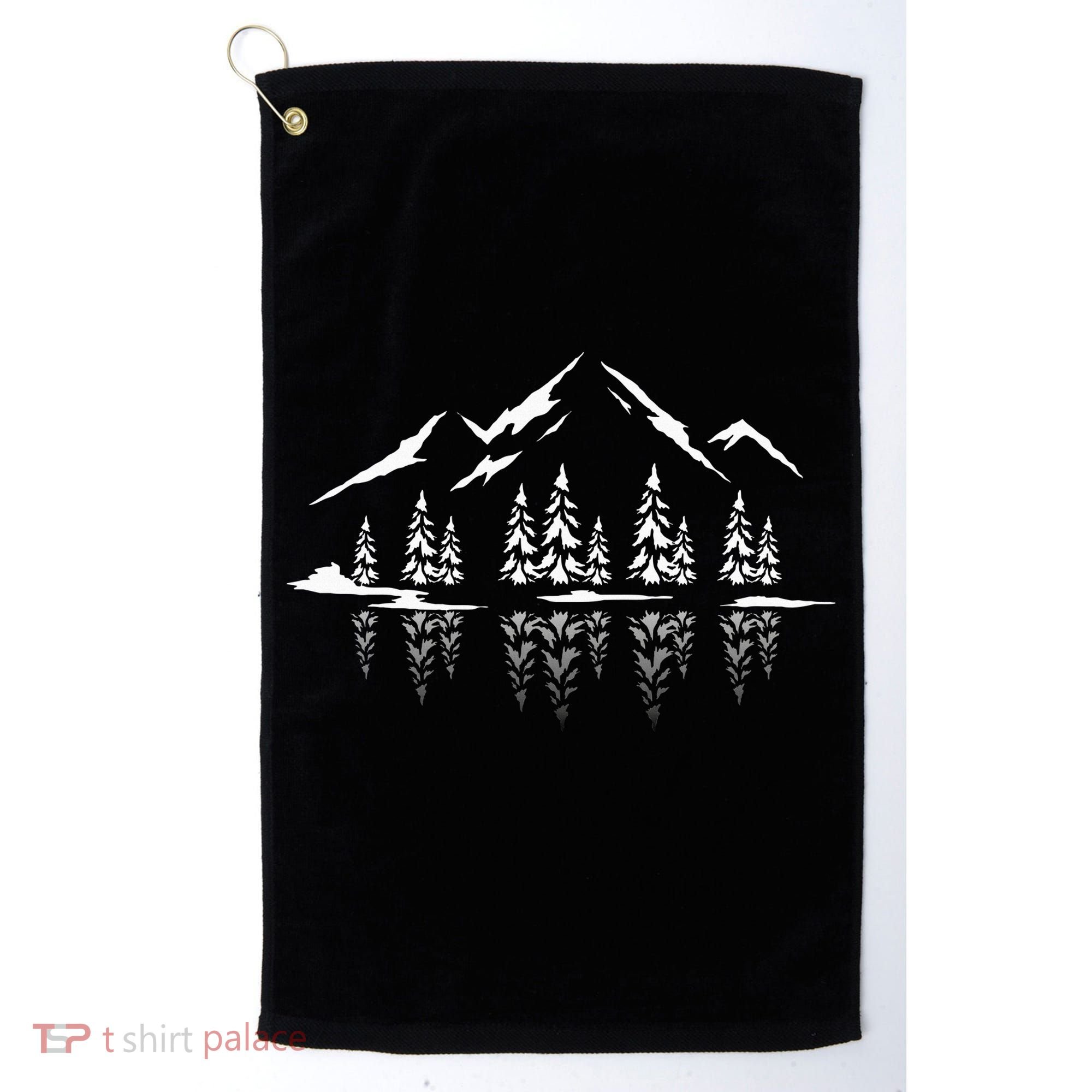 Landscape Reflection Nature Trees Forest Outdoor Mountain Golf Towel
