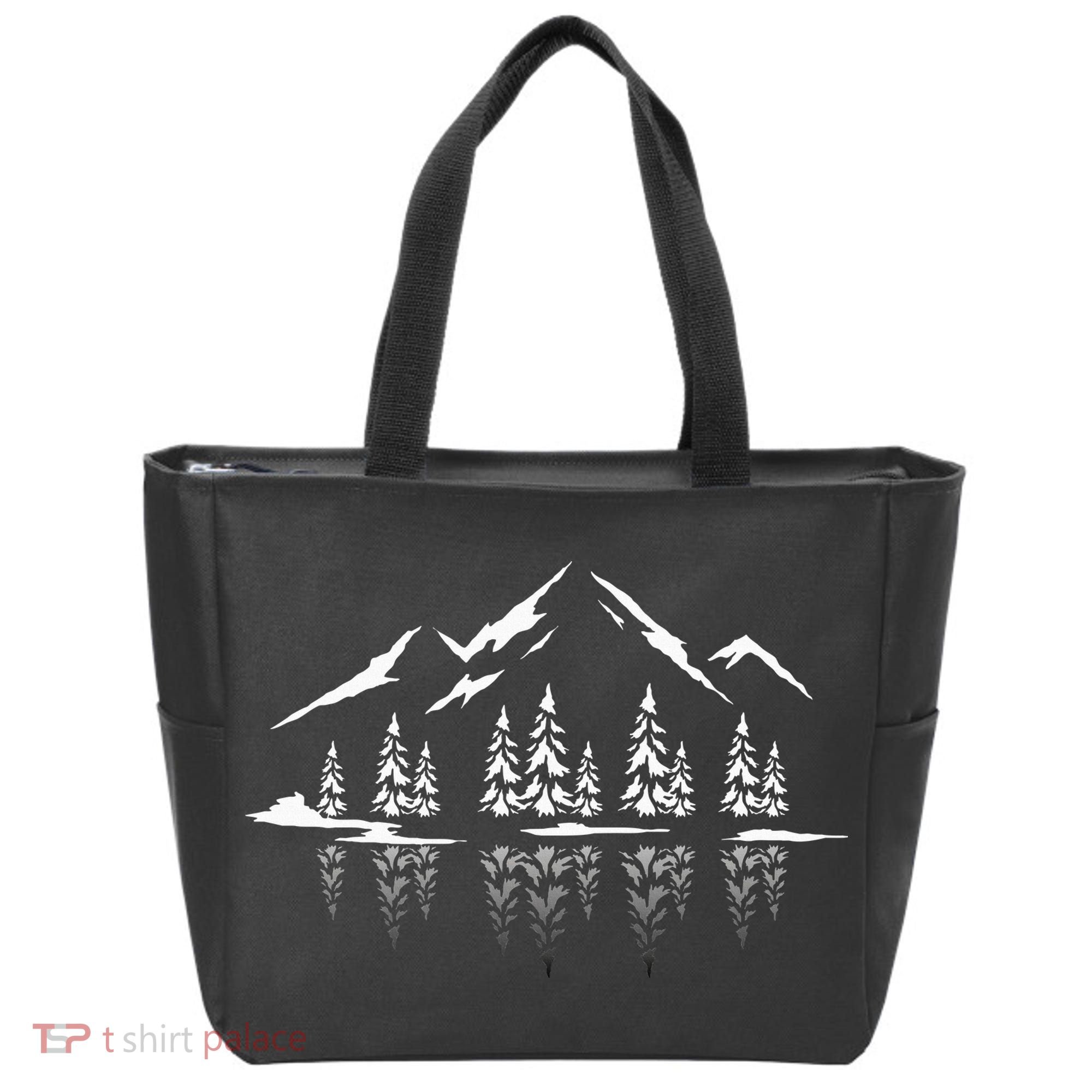 Landscape Reflection Nature Trees Forest Outdoor Mountain Tote Bag