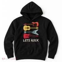 Lets Rock N Roll Guitar Retro Hoodie thumb 0