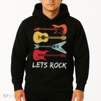Lets Rock N Roll Guitar Retro Hoodie thumb 2