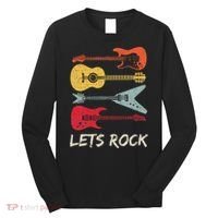 Lets Rock N Roll Guitar Retro Long Sleeve Shirt thumb 0