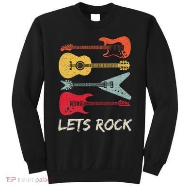 Lets Rock N Roll Guitar Retro Sweatshirt
