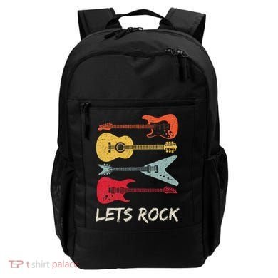 Lets Rock N Roll Guitar Retro Backpack