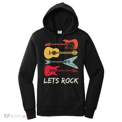 Lets Rock N Roll Guitar Retro Women's Hoodie