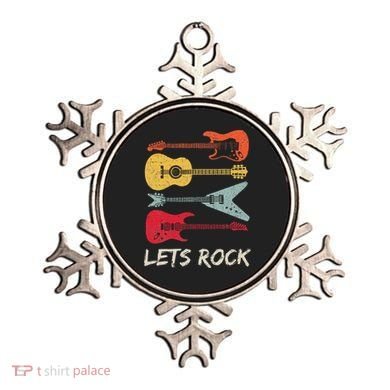 Lets Rock N Roll Guitar Retro Ornament