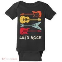 Lets Rock N Roll Guitar Retro Baby Bodysuit thumb 0