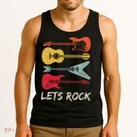 Lets Rock N Roll Guitar Retro Tank Top thumb 3