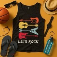Lets Rock N Roll Guitar Retro Tank Top thumb 4