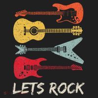 Lets Rock N Roll Guitar Retro Golf Towel thumb 3
