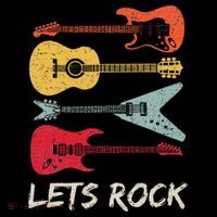 Lets Rock N Roll Guitar Retro Kids Hoodie thumb 5