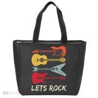 Lets Rock N Roll Guitar Retro Tote Bag thumb 0