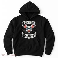 Lab Rat On Duty. Hilarious Lab Technician Science Enthusiast Hoodie thumb 0