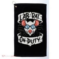 Lab Rat On Duty. Hilarious Lab Technician Science Enthusiast Golf Towel thumb 0