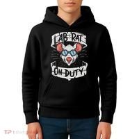 Lab Rat On Duty. Hilarious Lab Technician Science Enthusiast Kids Hoodie thumb 4