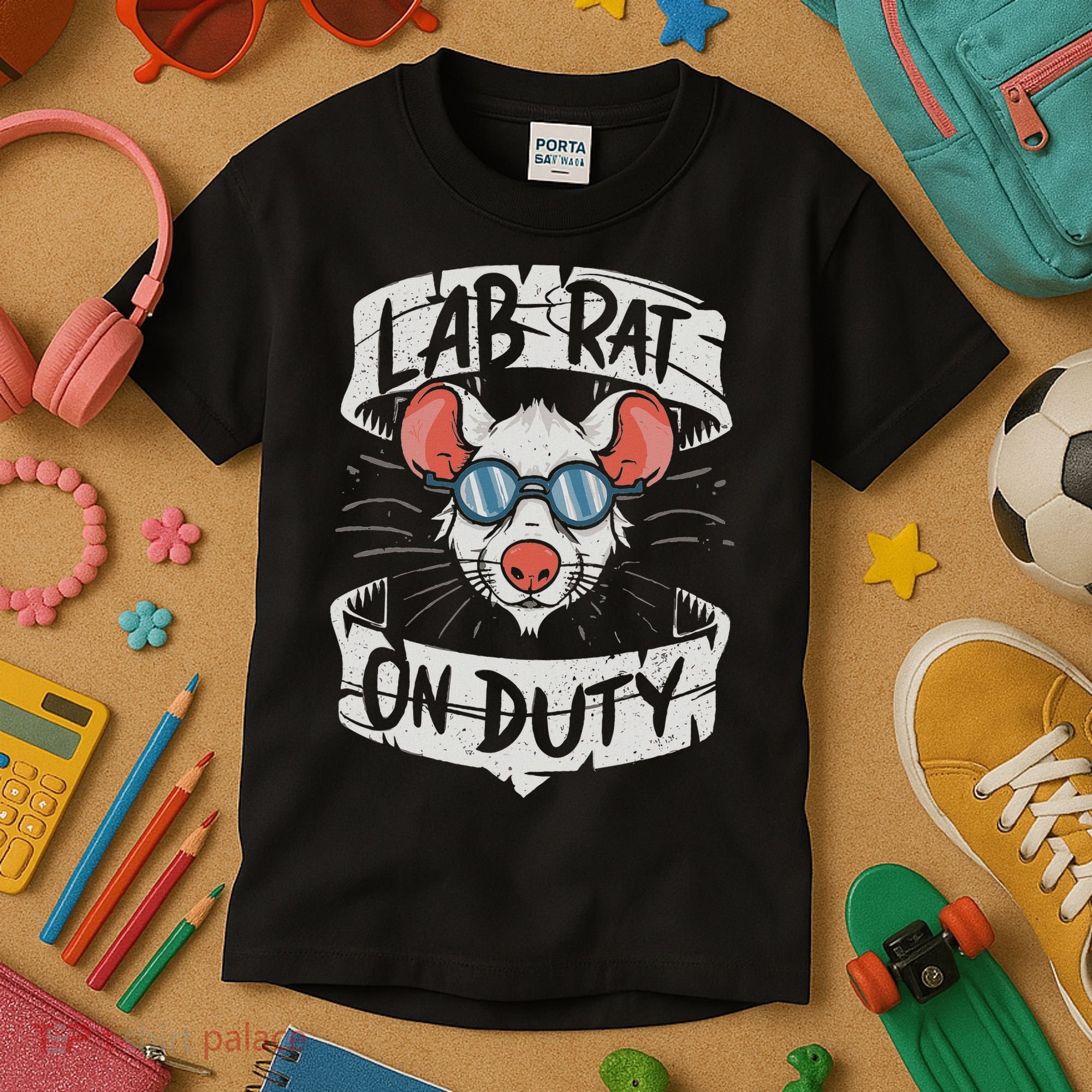 Lab Rat On Duty. Hilarious Lab Technician Science Enthusiast Kids T-Shirt