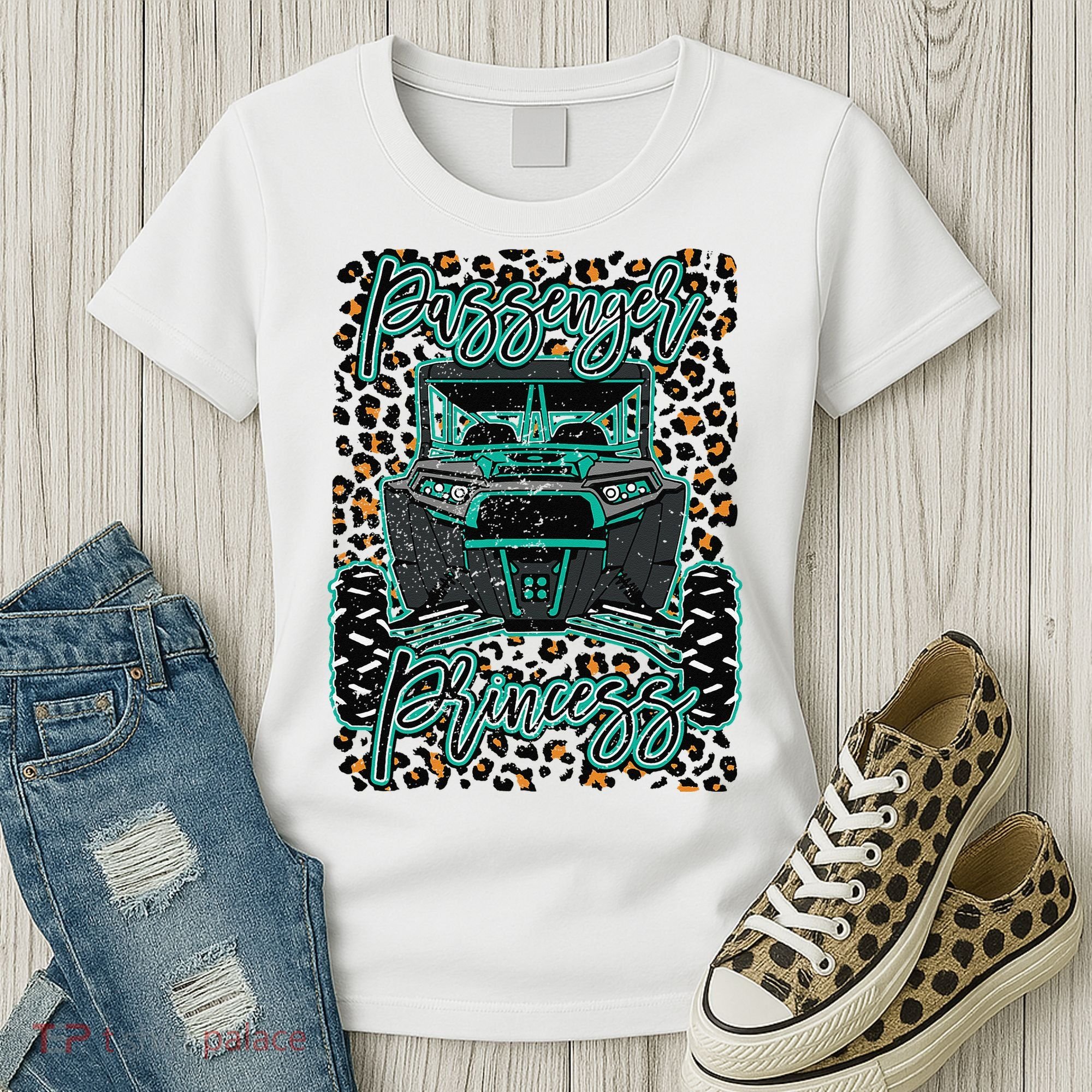 Leopard Rzr Passenger Princess Offroad Mud Up SXS Adventure  Women's T-Shirt