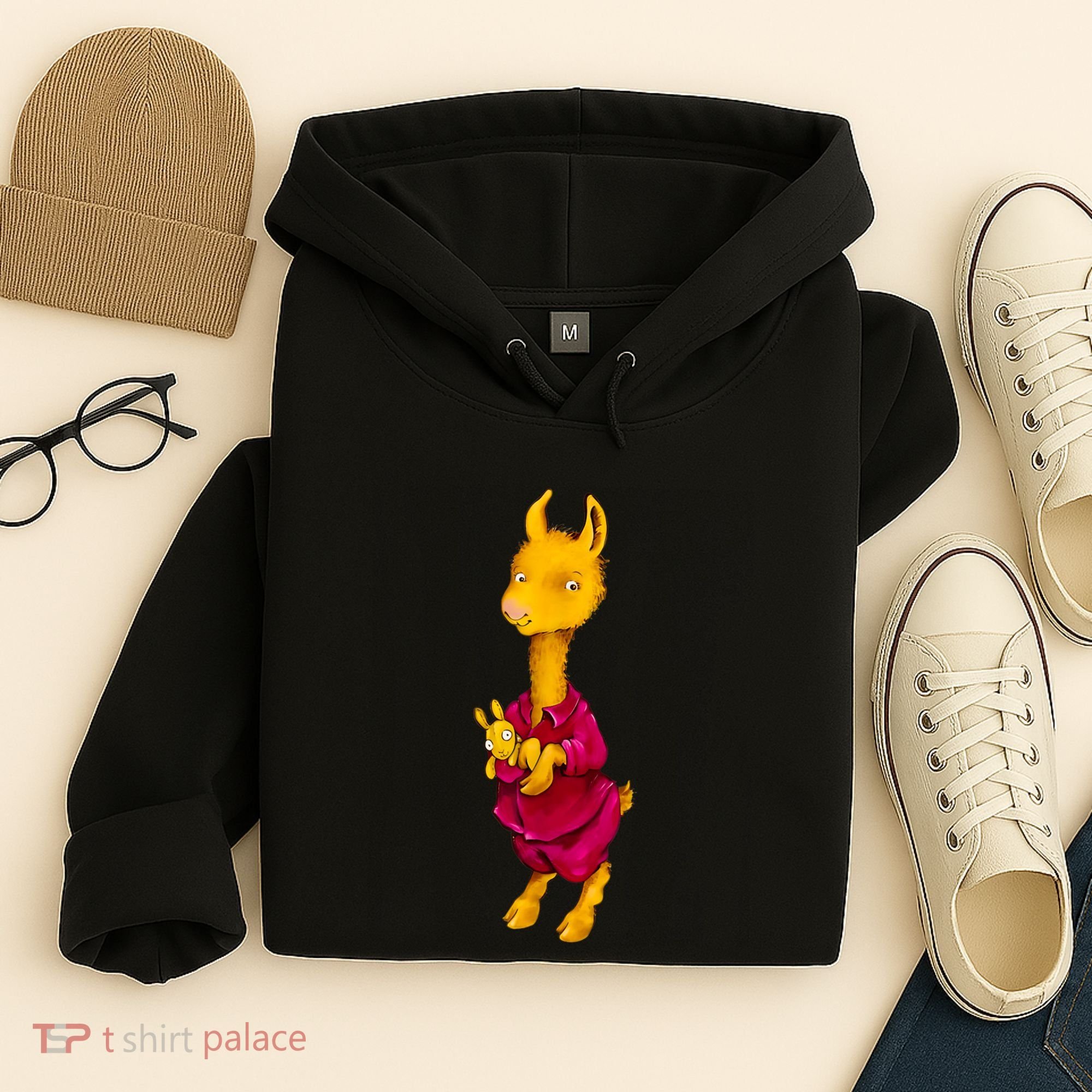 Llama Red Pajama Hoodie