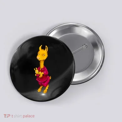 Llama Red Pajama Button