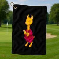 Llama Red Pajama Golf Towel thumb 1