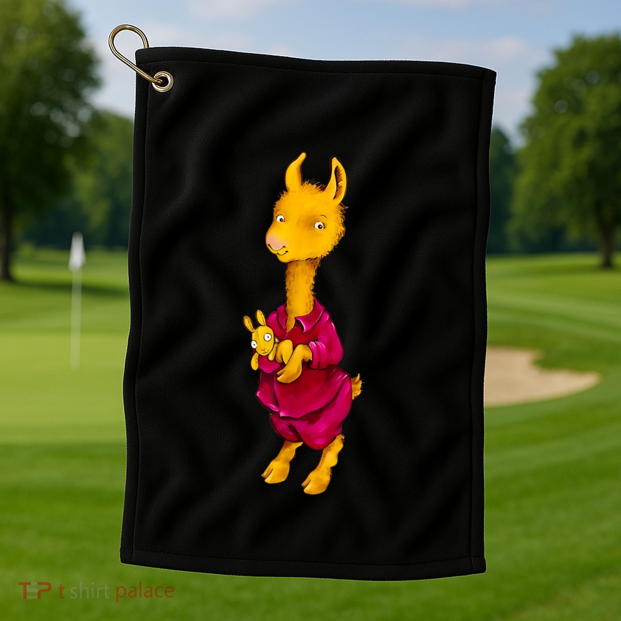 Llama Red Pajama Golf Towel