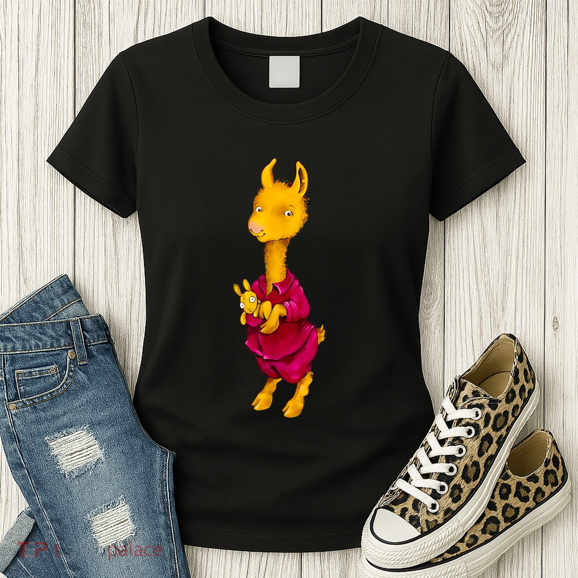 Llama Red Pajama Women's T-Shirt
