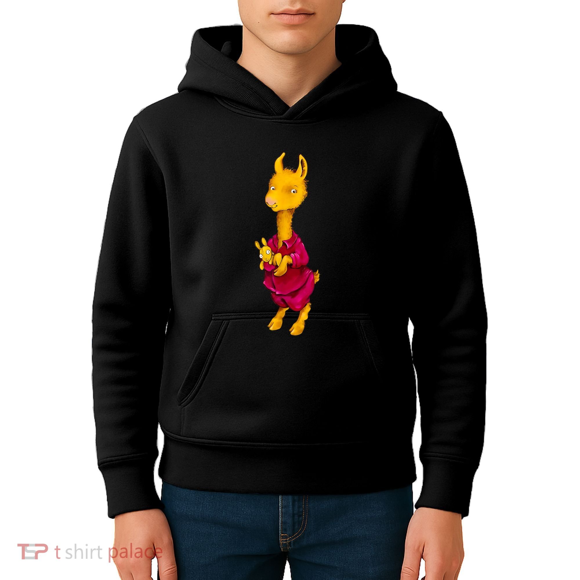 Llama Red Pajama Kids Hoodie