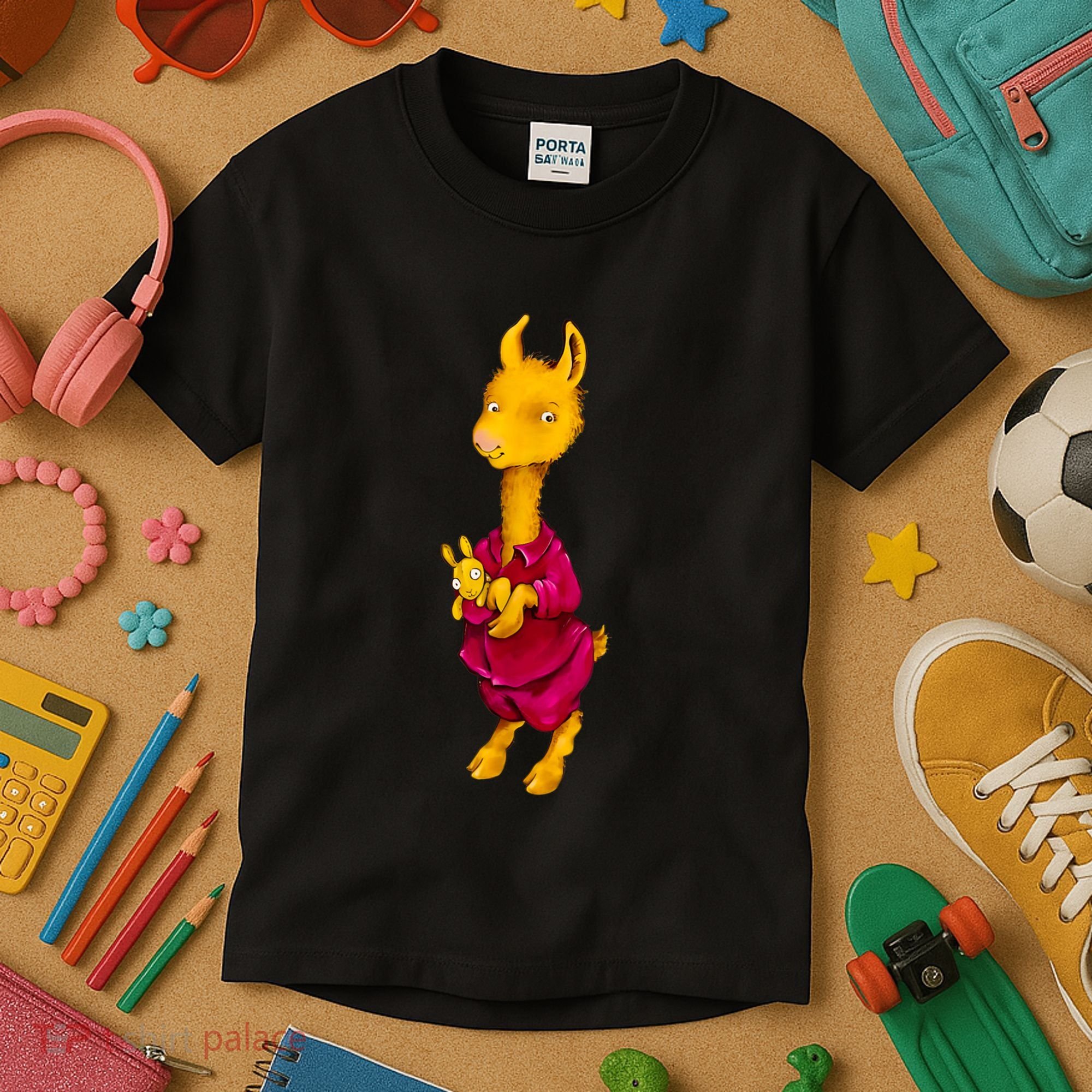 Llama Red Pajama Kids T-Shirt