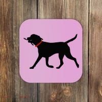 Labrador Retriever Play Fetch Black Lab Coaster thumb 0