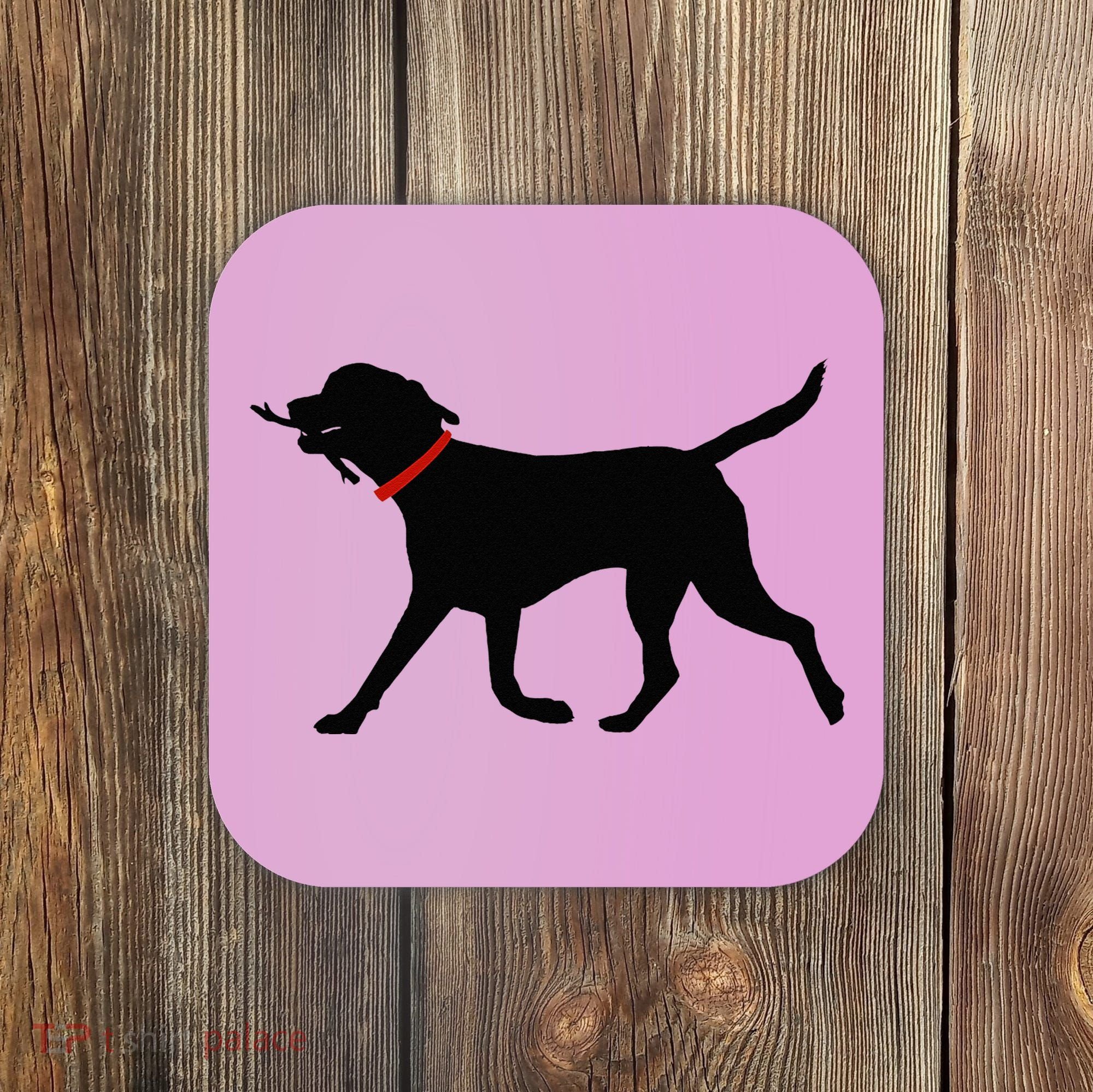 Labrador Retriever Play Fetch Black Lab Coaster