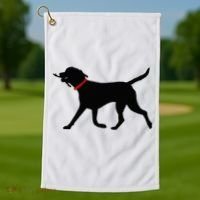 Labrador Retriever Play Fetch Black Lab Golf Towel thumb 1