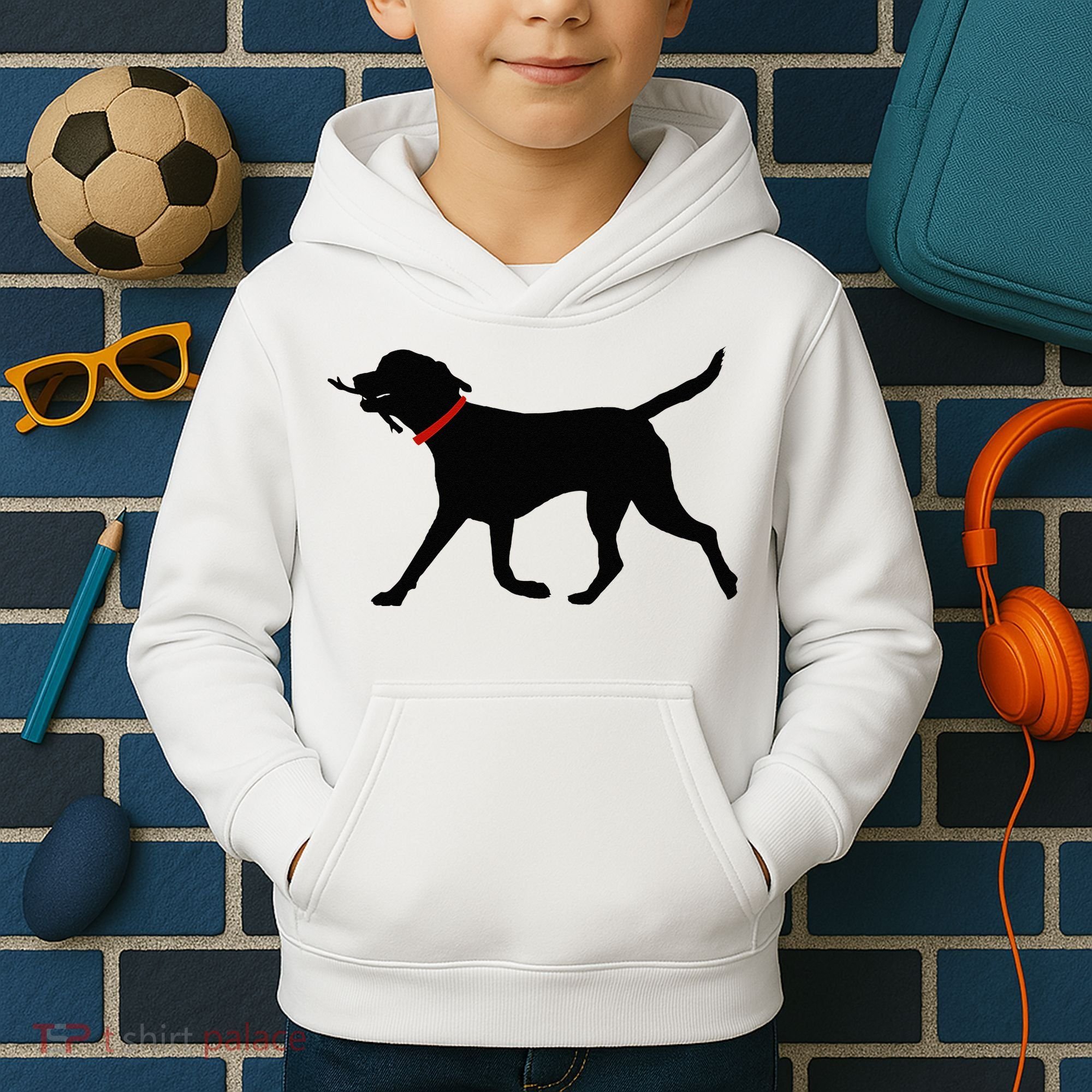 Labrador Retriever Play Fetch Black Lab Kids Hoodie